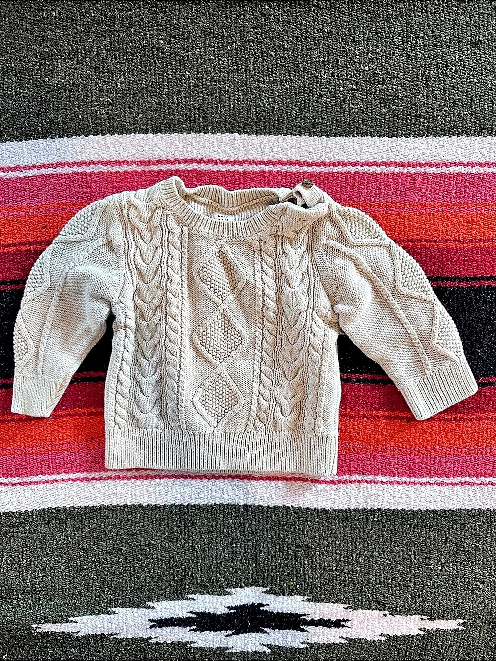 Gap Cable Knit Sweater Cream Baby 18-24 Months